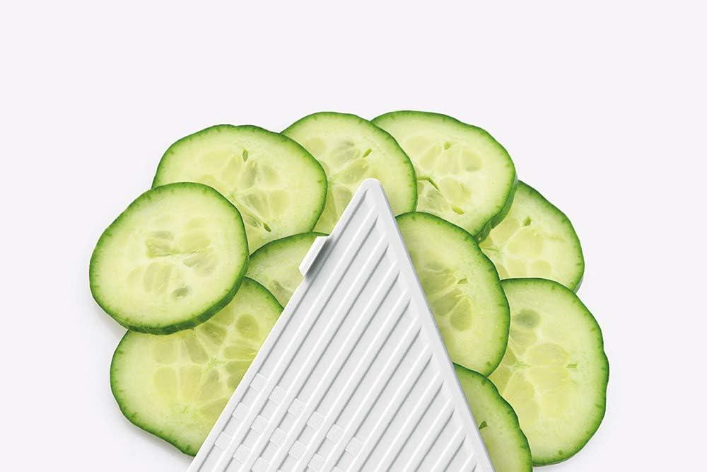White Plastic Mandoline Slicer with Stainless Steel Blades
