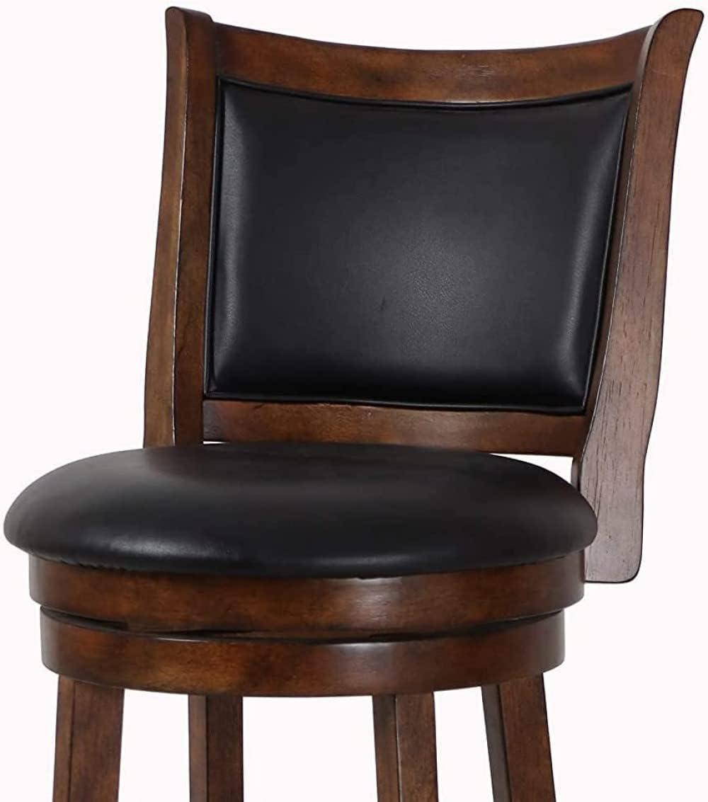 New Classic Bristol 29" Wood Swivel Bar Stool with PU Seat in Dark Brown/Black