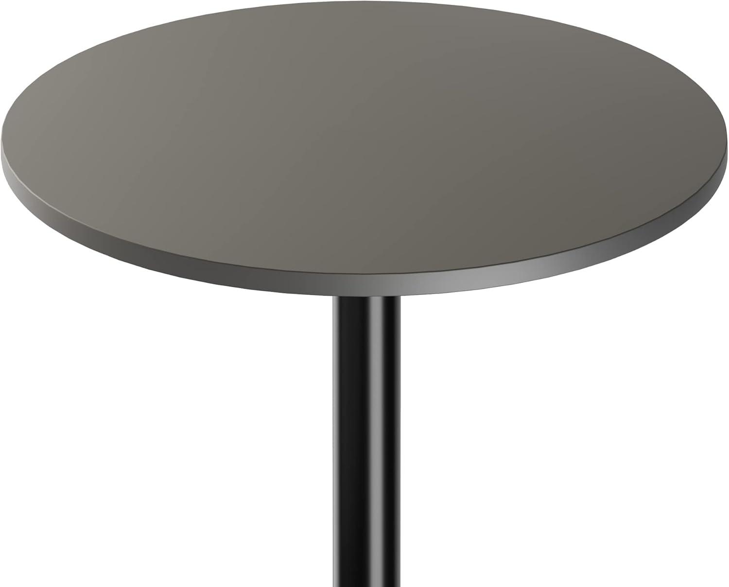 Slate Gray and Black Round Counter Height Pub Table