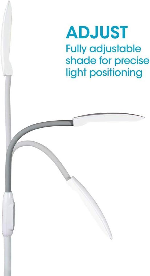 LED Floor Lamp with USB and Tablet Stand Black - OttLite: Modern Adjustable Height, Touch Sensor, No Assembly Required