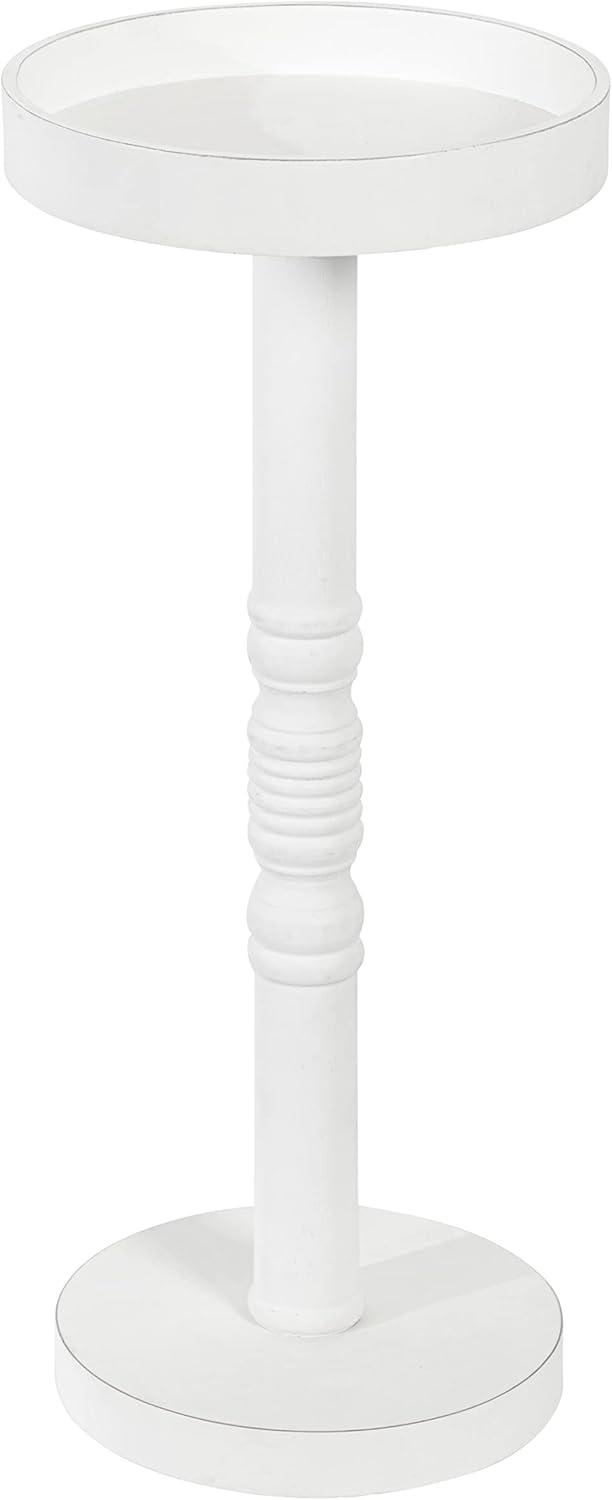 Kate and Laurel Bellport Square Wood Drink Table, 10x10x22, White