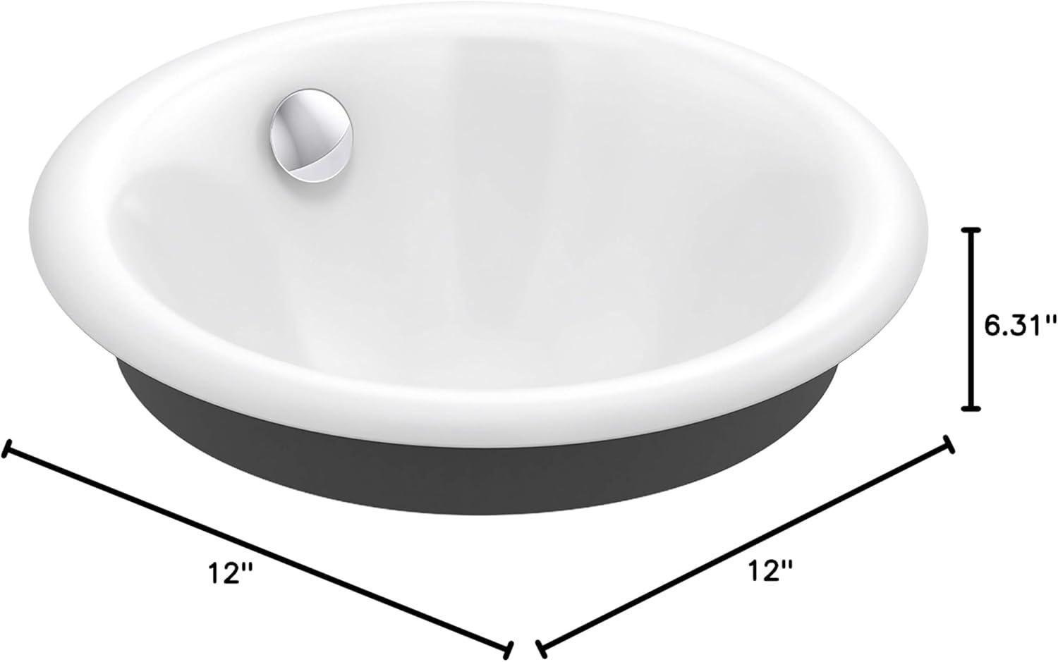 Iron Plains® Metal Circular Dual Mount Bathroom Sink with Overflow