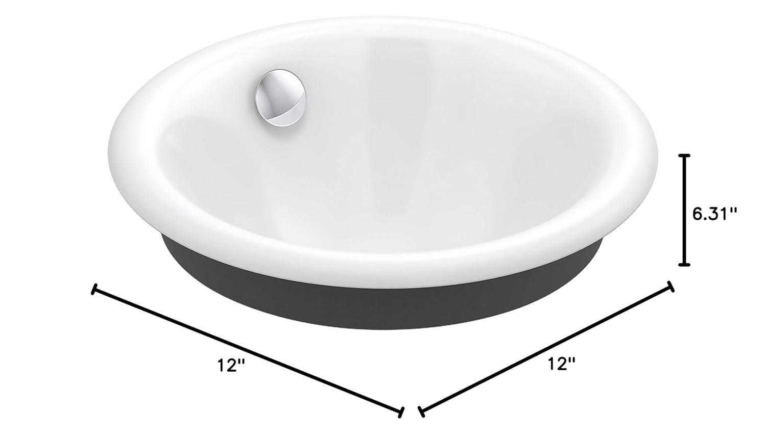 Kohler Iron Plains® Metal Circular Dual Mount Bathroom Sink with Overflow K-20211-P5-0