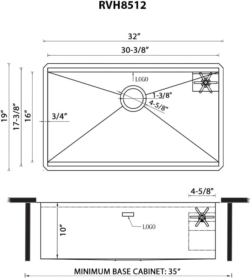 Ruvati 32-inch Glass Rinser and Sink Combo Workstation Undermount Stainless Steel Kitchen Sink