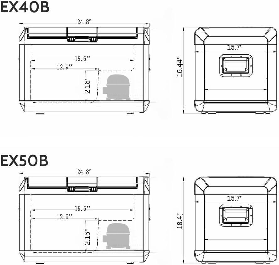 Explorer Bear 12 Volt Refrigerator 12V Car Fridge 50L/52.8Qt 12/24V DC 110-240V AC Portable Freezer LG Compressor Cooler 0℉-50℉ 3-Year Warranty for Truck Van RV SUV Boat Travel Road Trips Camping