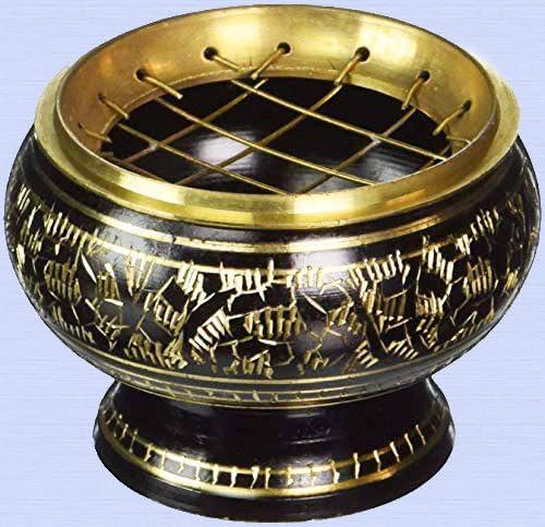 Brass Small Pooja Articles for poojan in Your Home Office or Temple Traditional Indian puja and Gift Items (Burner) Visit the PARIJAT HANDICRAFT Store 4.0