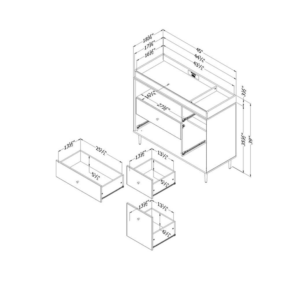 Maykoosh Rococo Radiance Changing Table With Drawers And Open Storage Navy Blue