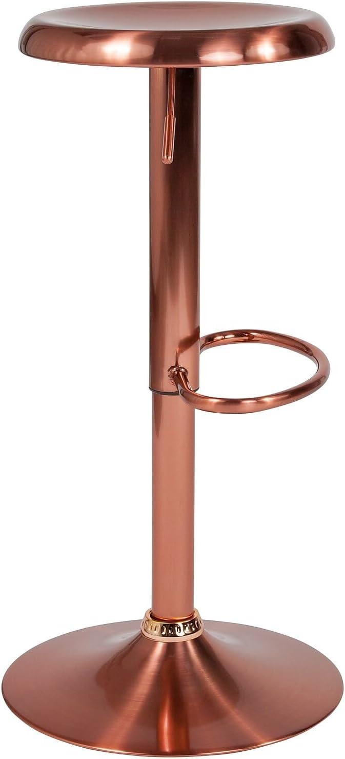 Flash Furniture Madrid Series Adjustable Height Retro Barstool in Rose Gold Finish