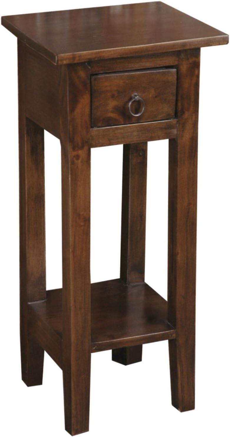 Sunset Trading Cottage Narrow Wood Side Table in Old Java Brown/Antique Iron