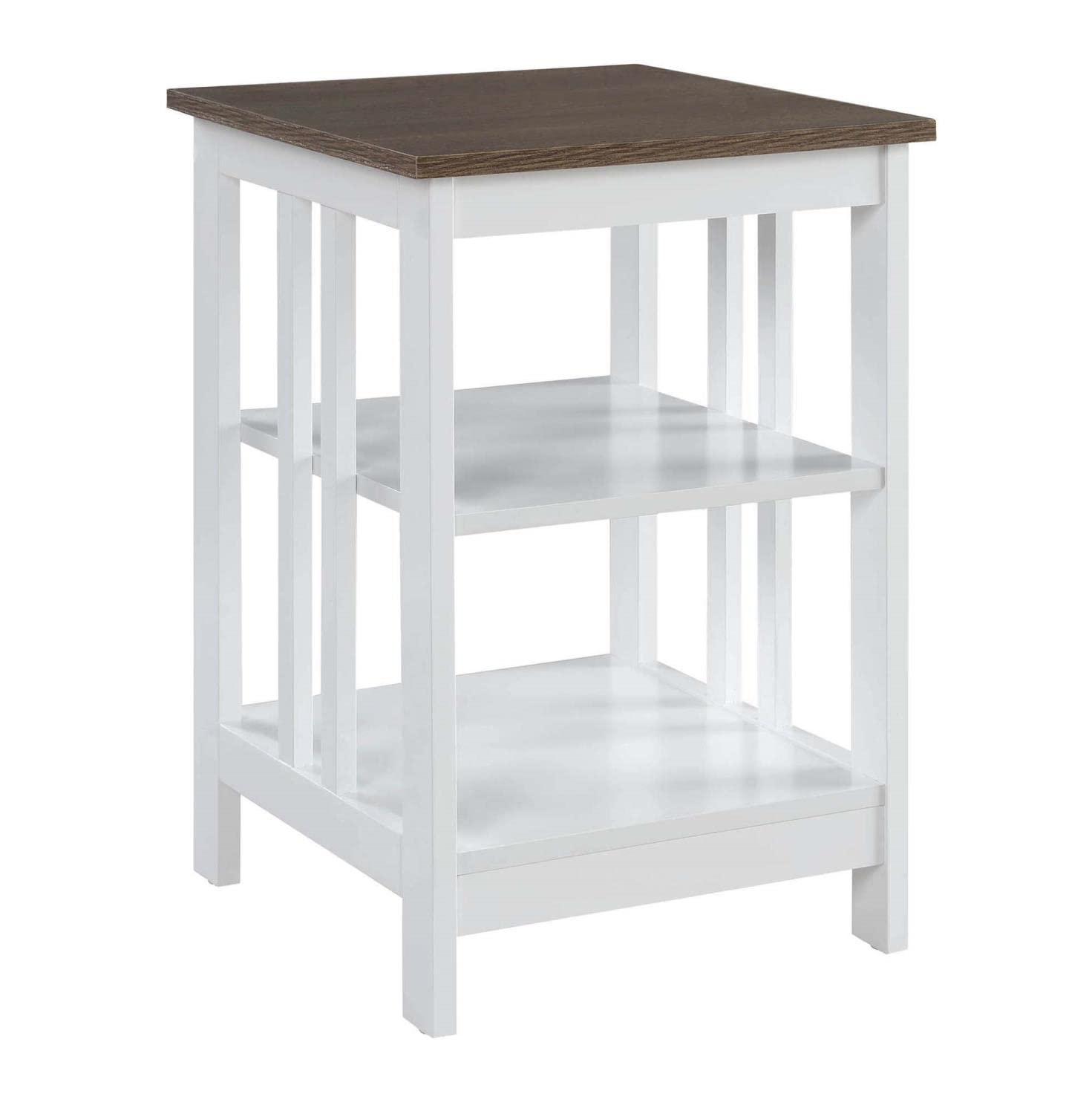 Convenience Concepts Mission End Table, Driftwood/White