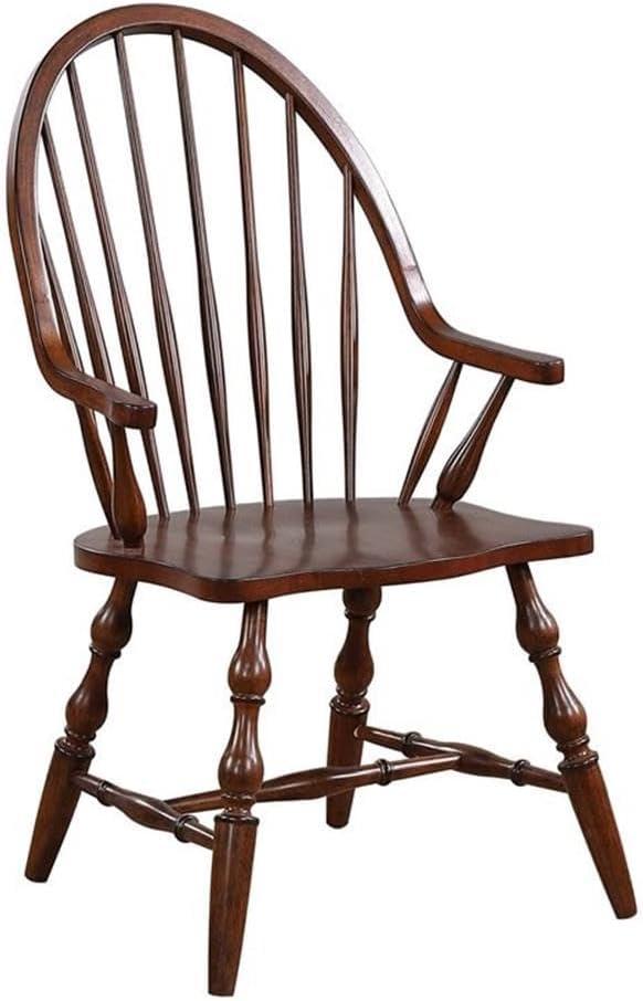 Eco-Friendly Malaysian Oak Windsor Dining Armchair in Distressed Chestnut