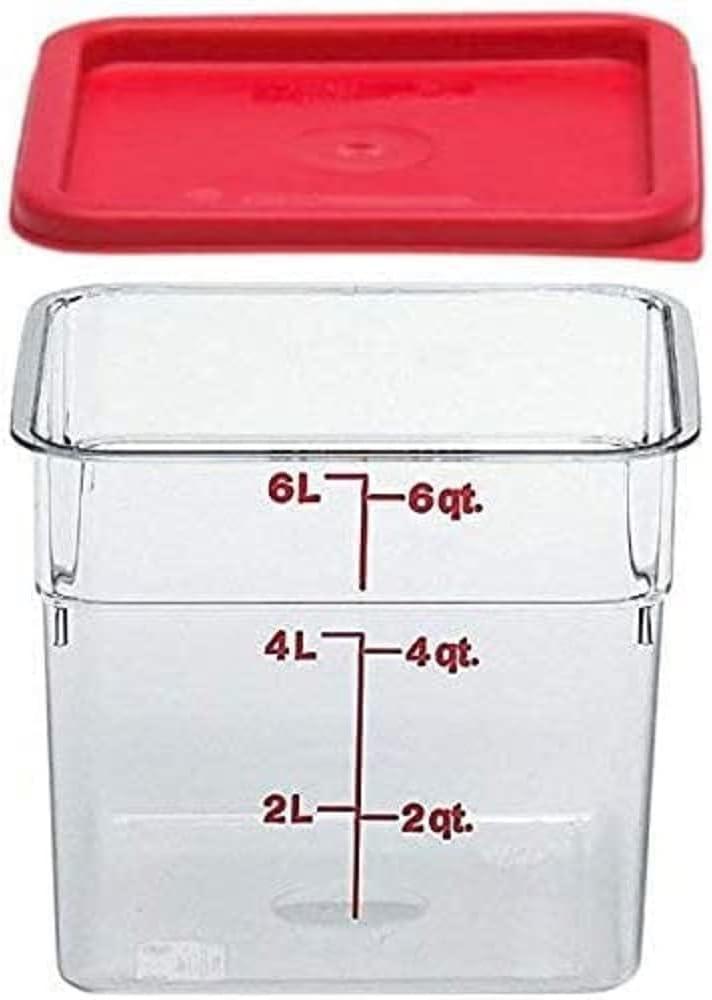 JepoIA 6SFSCW135 Camsquare Food Container, 6-Quart, Polycarbonate, Clear, NSF With Lid