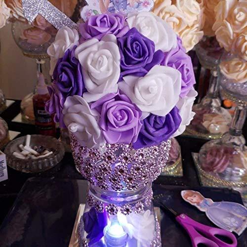 Juvale 100 Pack Purple Artificial Flowers, Bulk Stemless Fake Foam Roses for Wedding, Decorations, Bouquets, 3 in