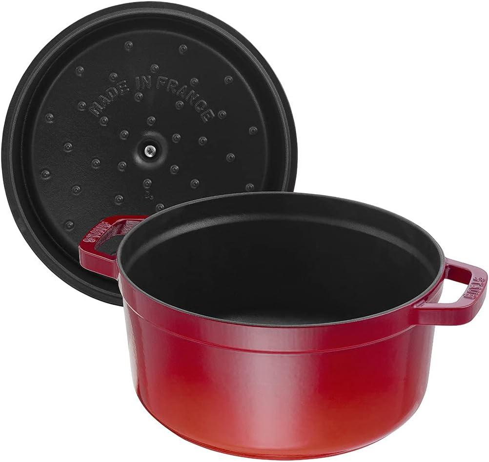 Staub Cast Iron 7-qt Round Cocotte - Cherry