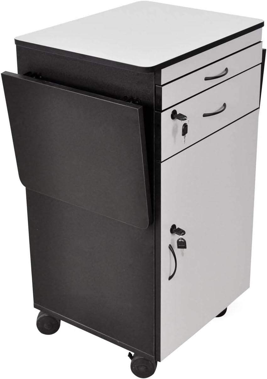 WorkplaceEssentials Multi-Media Work Center AV Cart with Lockable Storage