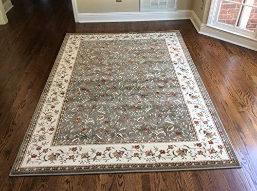 Radici Usa Como Area Rug 1593 Sage Italian Bordered 7' 9" x 11' Rectangle