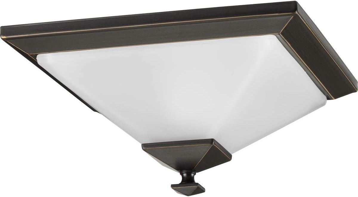 Progress Lighting, Clifton Heights, 1-Light Flush Mount, Brushed Nickel, Etched Glass Shade