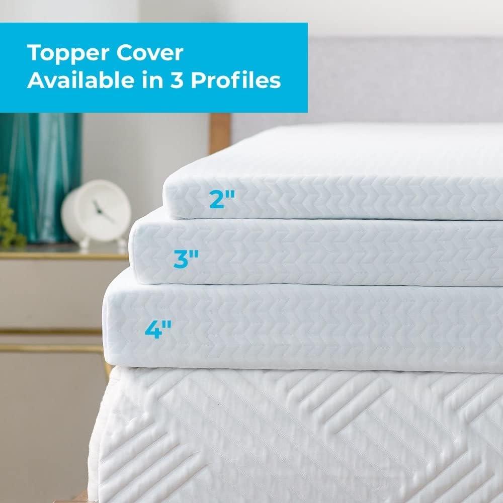 White Washable Polyester Full Mattress Topper Cover with Zipper