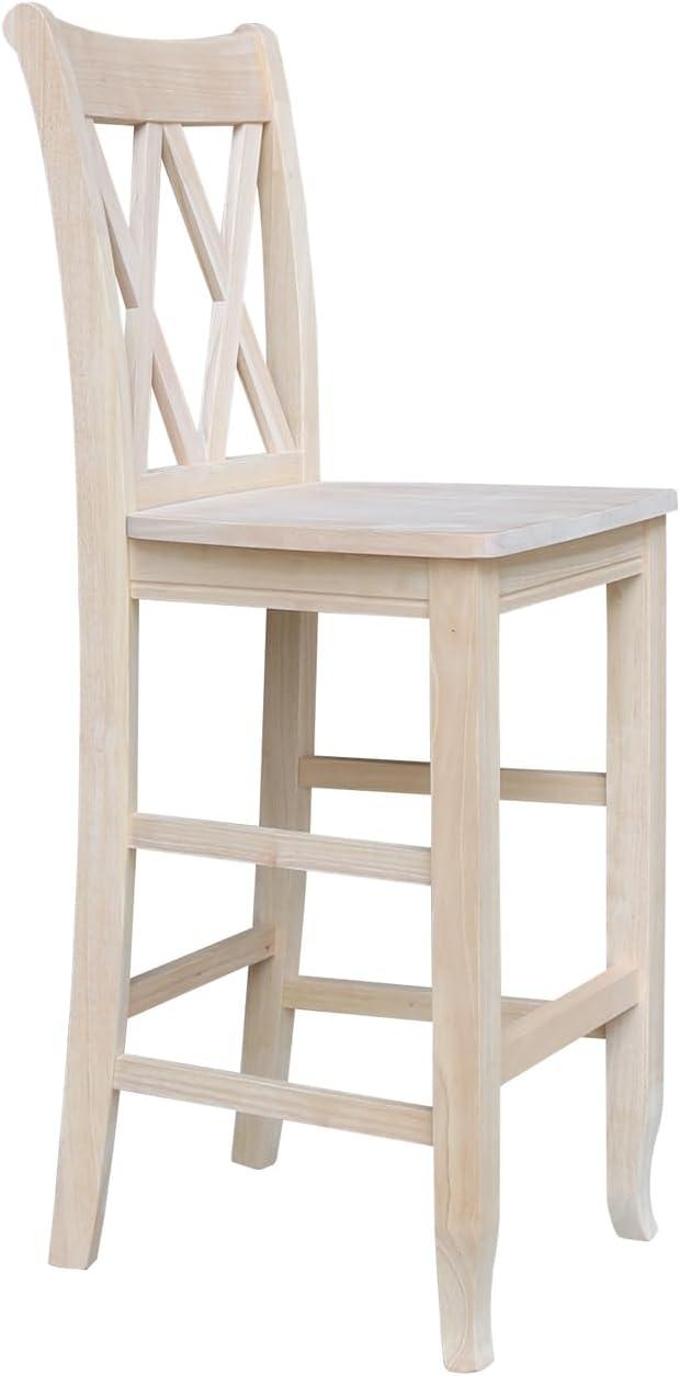 30&#34; Double X-Back Counter Height Barstool Unfinished - International Concepts