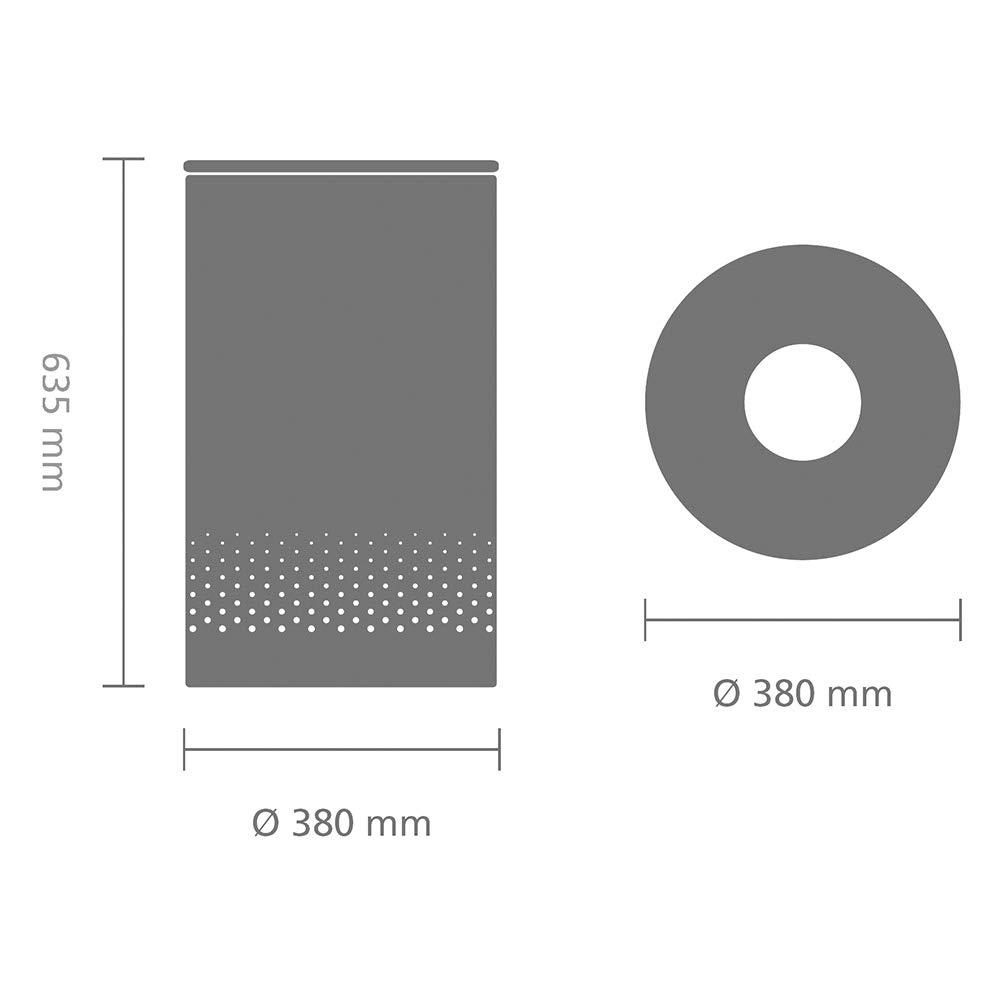 Brabantia - Laundry Hamper - with Cork Lid - Ventilation Holes - Corrosion Resistant Materials - Hygienic - Discrete - Laundry Basket - Bathroom - with Small Hole - Matt Black - 16 Gal