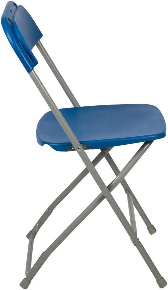 Flash Furniture Hercules Series Plastic Folding Chair Blue - 2 Pack 650LB Weight Capacity Comfortable Event Chair-Lightweight Folding Chair