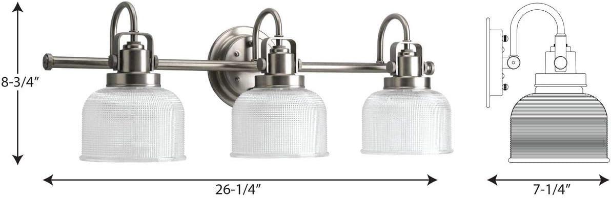 Rosser 3 Light Ribbed Dimmable Vanity Light