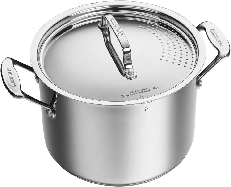 Cuisinart Chef's Classic Stainless 6 Qt. Stainless Steel Pasta Pot w/ Straining Cover