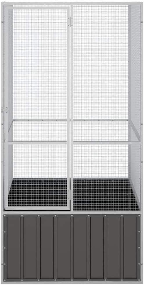 vidaXL Bird Cage Anthracite 43.7 in.x42.1 in.x83.3 in. Galvanized Steel