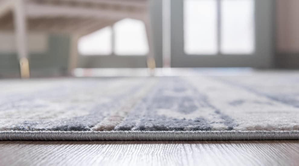 Unique Loom Portland Collection Area Rug - Orford (2' 2" x 12' Runner Navy Blue/Blue)