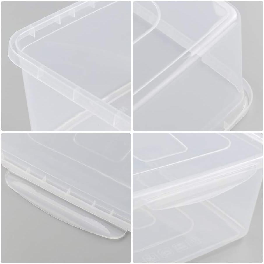 Zopnny 2-Pack Plastic Containers Box with Latching Lid, Stackable Nestable Storage Bins, Clear Pizza Dough Proofing Box, 16 Quart