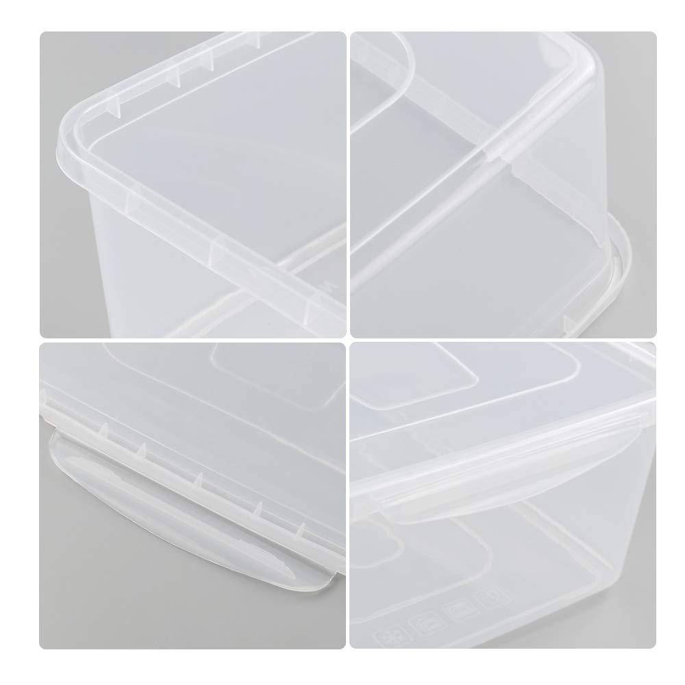 Zopnny 2-Pack Plastic Containers Box with Latching Lid, Stackable Nestable Storage Bins, Clear Pizza Dough Proofing Box, 16 Quart