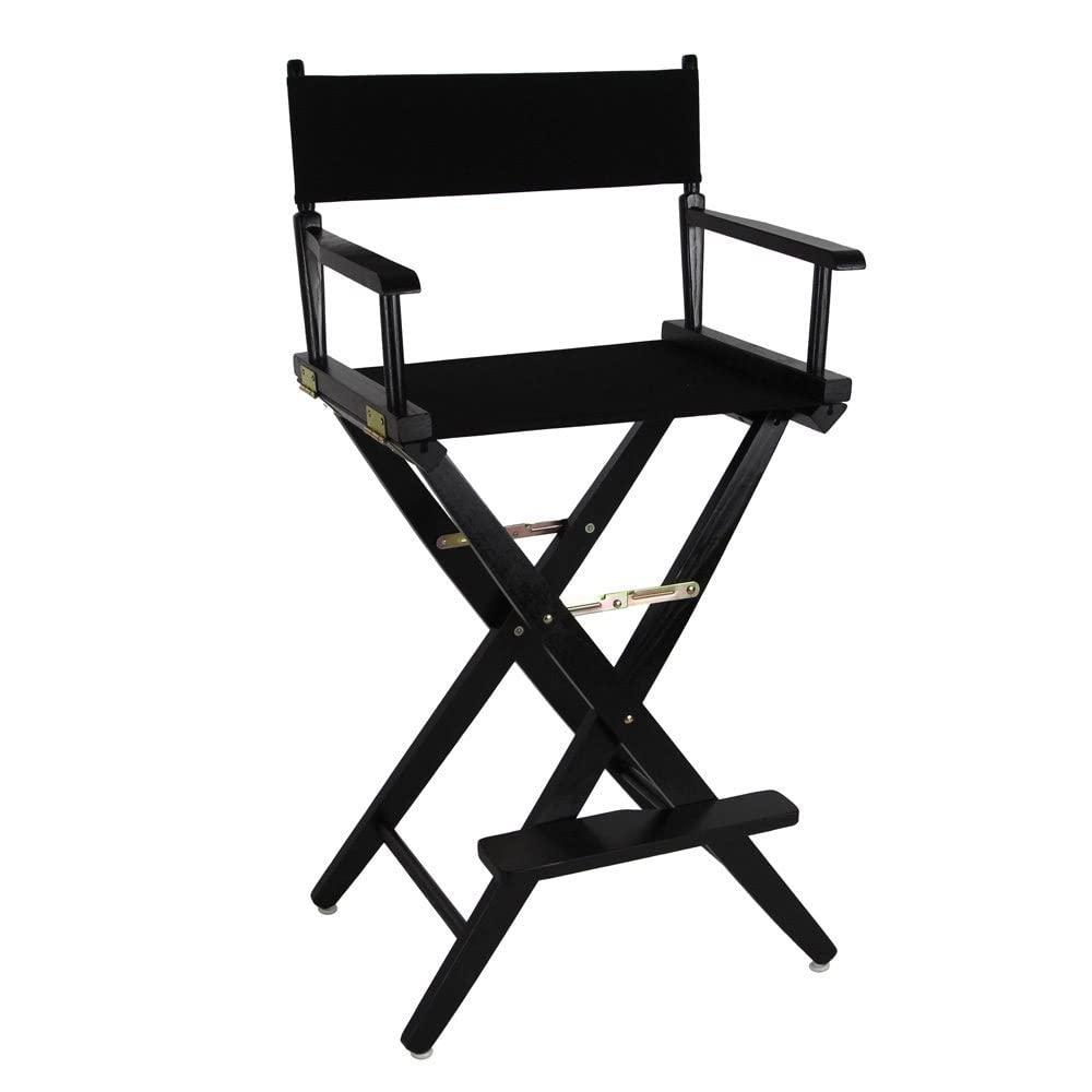 206-32-032-15 30 in. Extra-Wide Premium Directors Chair, Black Frame with Black Color Cover