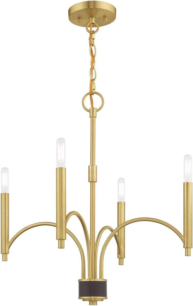 Livex Lighting Wisteria 4 - Light Chandelier in Satin Brass