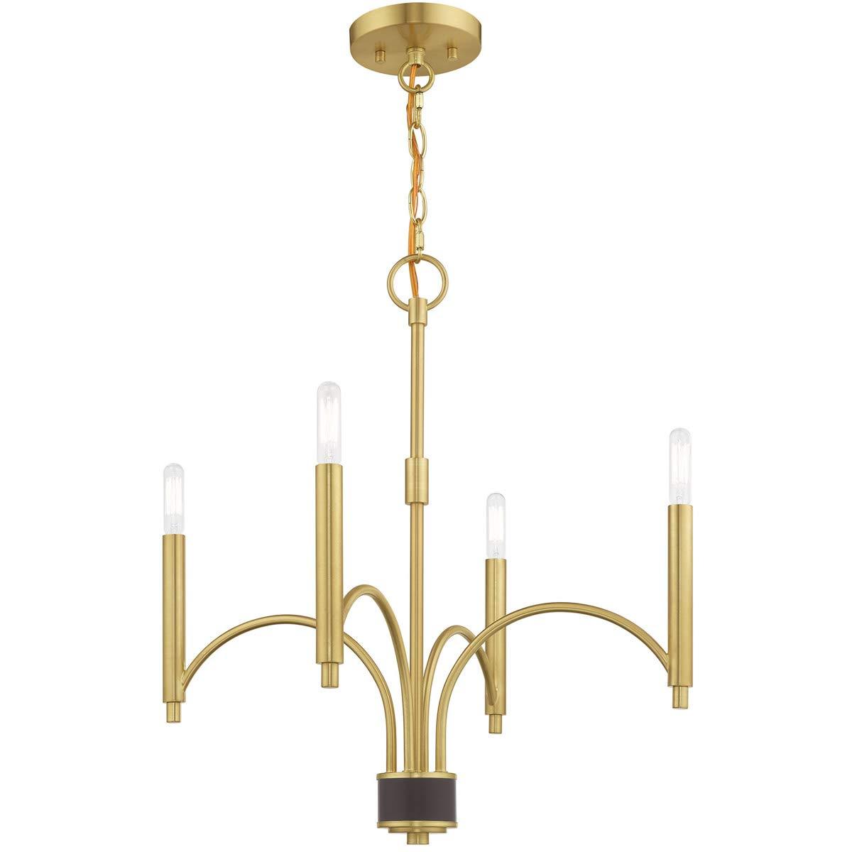 Livex Lighting Wisteria 4 - Light Chandelier in  Satin Brass