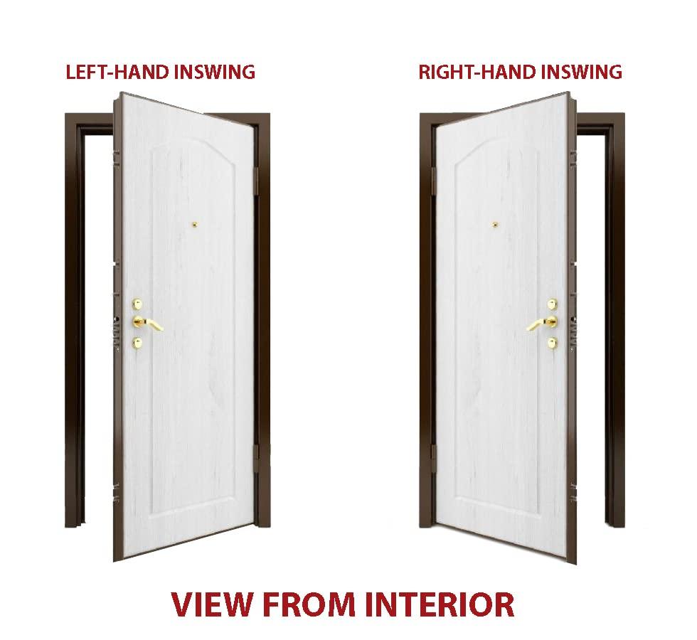 VDomDoors Deux Gray Exterior Metal Prehung Front Entry Doors
