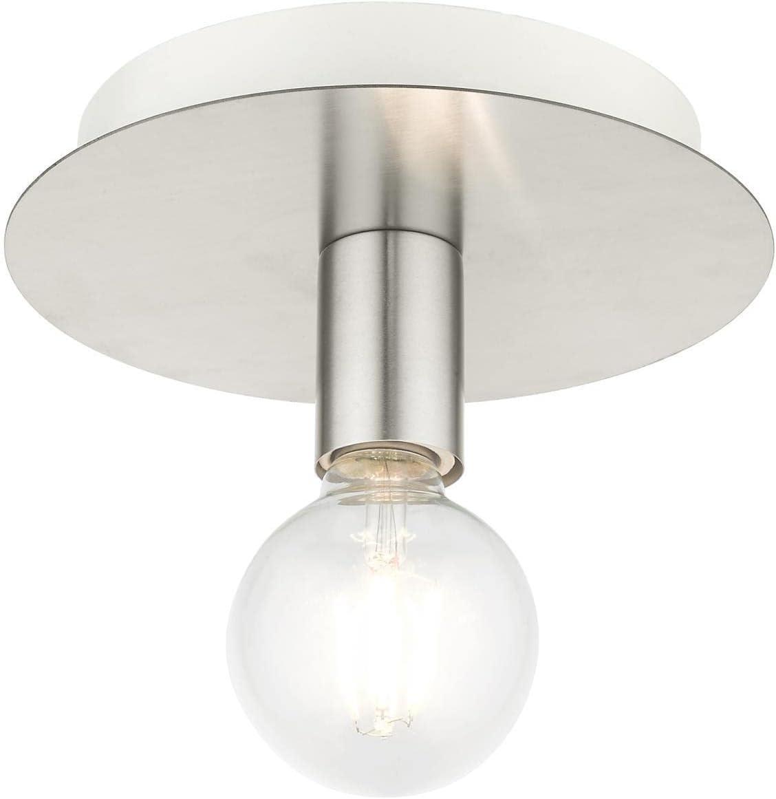 Livex Lighting Hillview 1 - Light Flush Mount in  Brushed Nickel