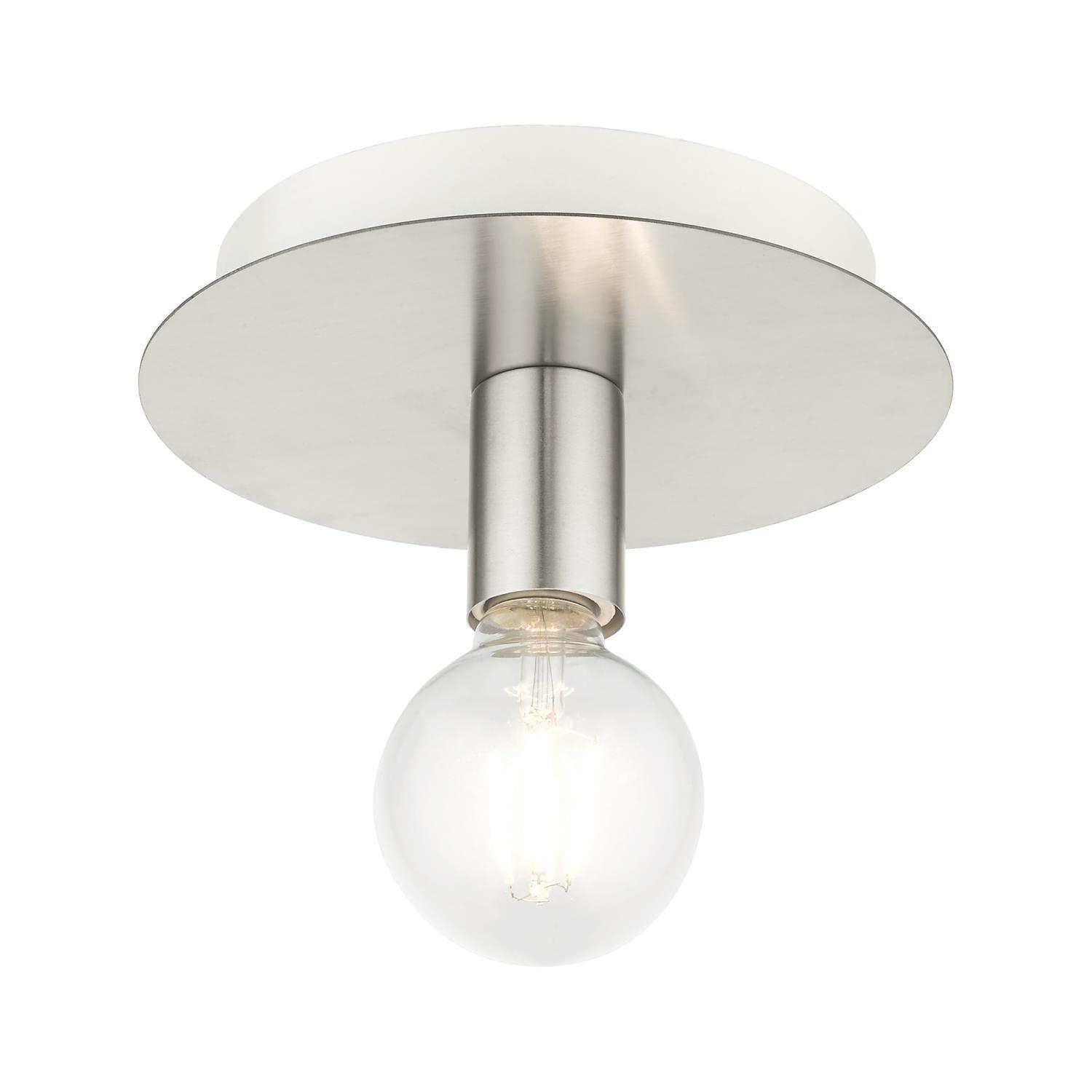 Livex Lighting Hillview 1 - Light Flush Mount in  Brushed Nickel