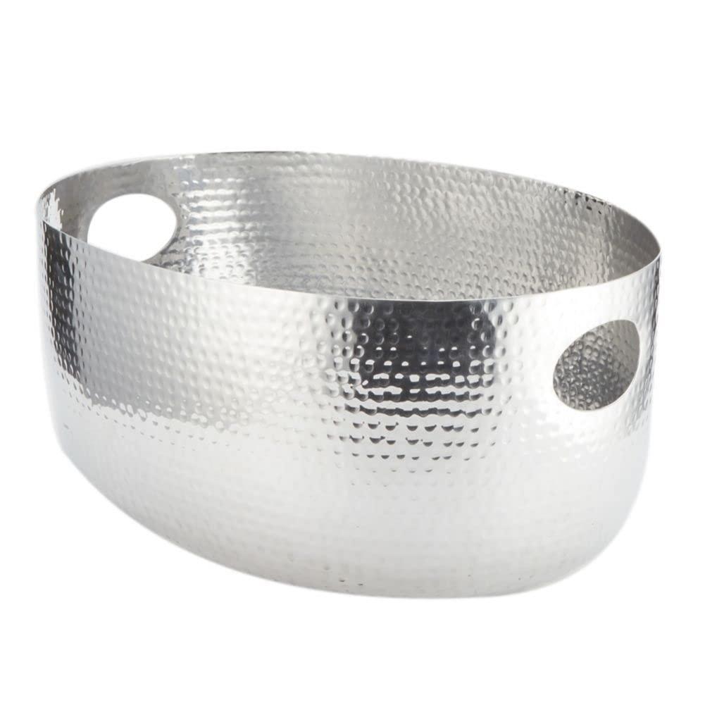 Silver Hammered Aluminum Oval Beverage Tub, 16.25 qt