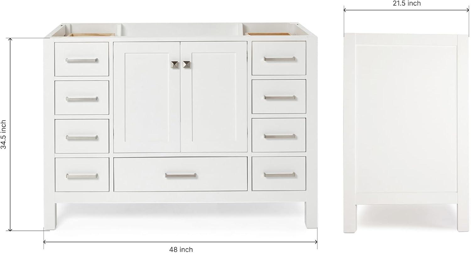 Ariel A049s-Bc Cambridge 48" Single Free Standing Vanity Cabinet Only - White