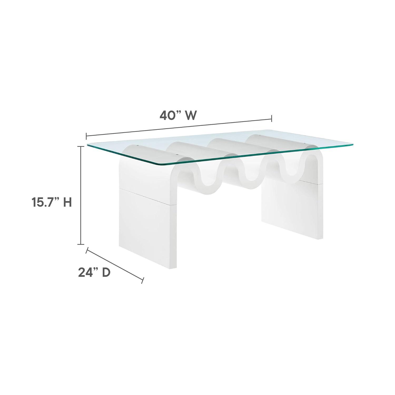 Modway Ondine Glass Top Coffee Table In Spiced Apple