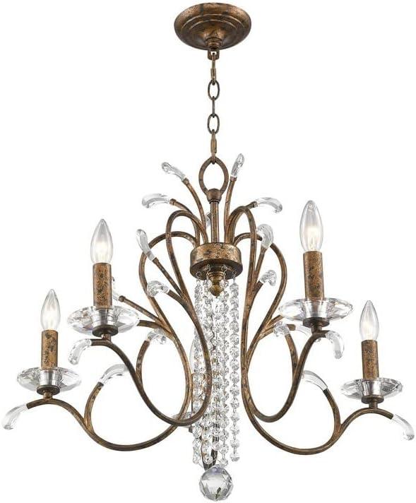Livex Lighting 51005-91 Serafina 5-Light Chandelier, Brushed Nickel, 22