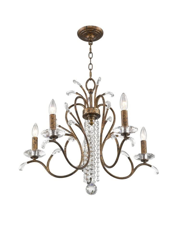 Livex Lighting 51005-91 Serafina 5-Light Chandelier, Brushed Nickel, 22