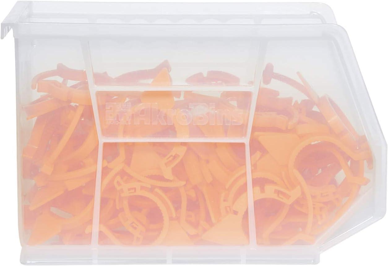 Red Stackable Plastic Storage Bin with Divider Slot