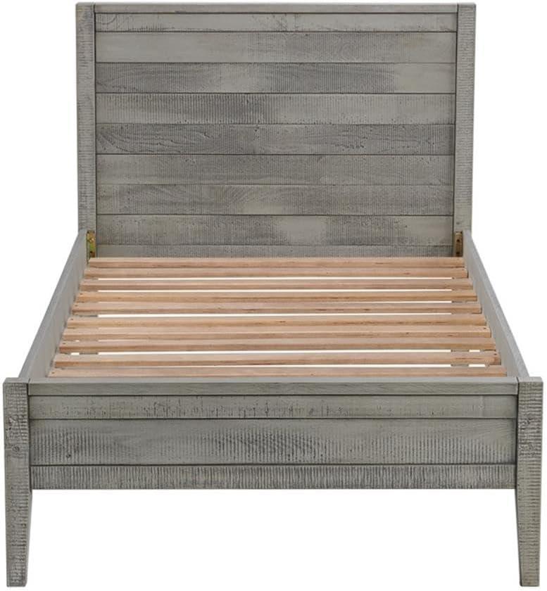 Alaterre Windsor Wood Farmhouse Industrial Bohemian Style 3 Pc Bedroom Set With Slat Twin Bed 2 Nightstands