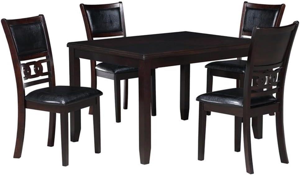 New Classic Furniture Gia Dining Collection with Table & 4 Chairs, Ebony