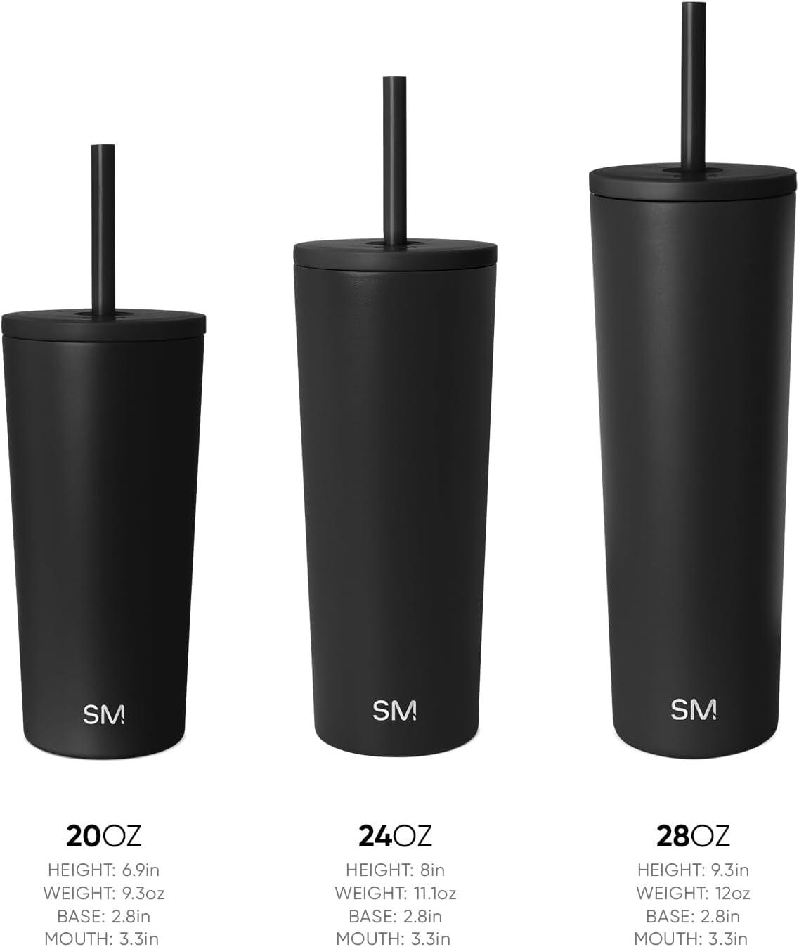 INKEDZ Simple Modern Insulated Tumbler with Lid and Straw | Iced Coffee Cup Reusable Stainless Steel Water Bottle Travel Mug | Gifts for Women Men Her Him | Classic Collection | 24oz | Almond Birch