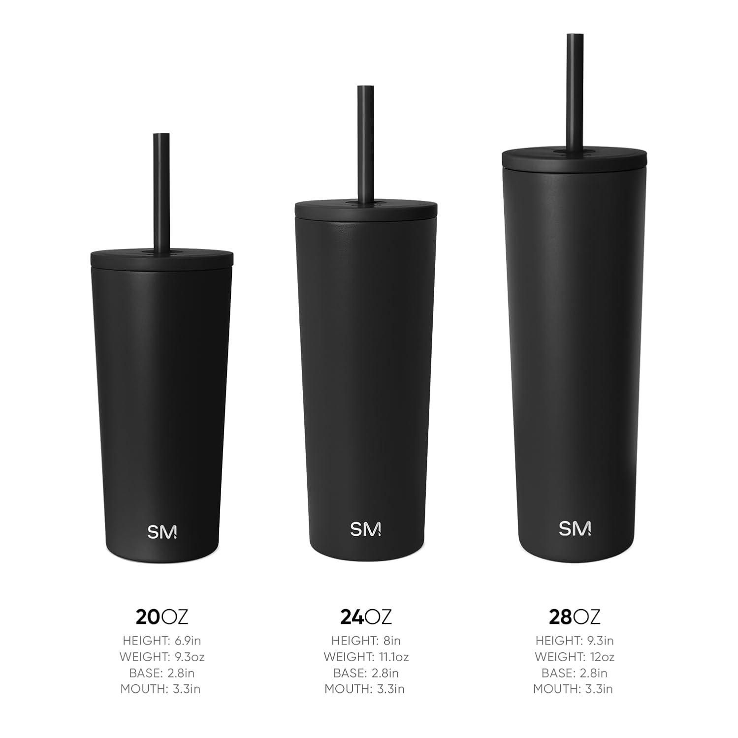 INKEDZ Simple Modern Insulated Tumbler with Lid and Straw | Iced Coffee Cup Reusable Stainless Steel Water Bottle Travel Mug | Gifts for Women Men Her Him | Classic Collection | 24oz | Almond Birch
