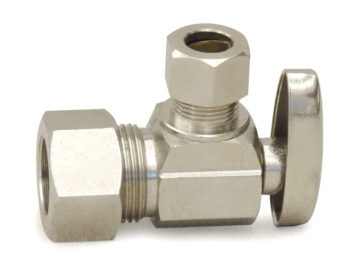 Brass Compression Angle Stop Valve for 1/2" PEX, Set of 10