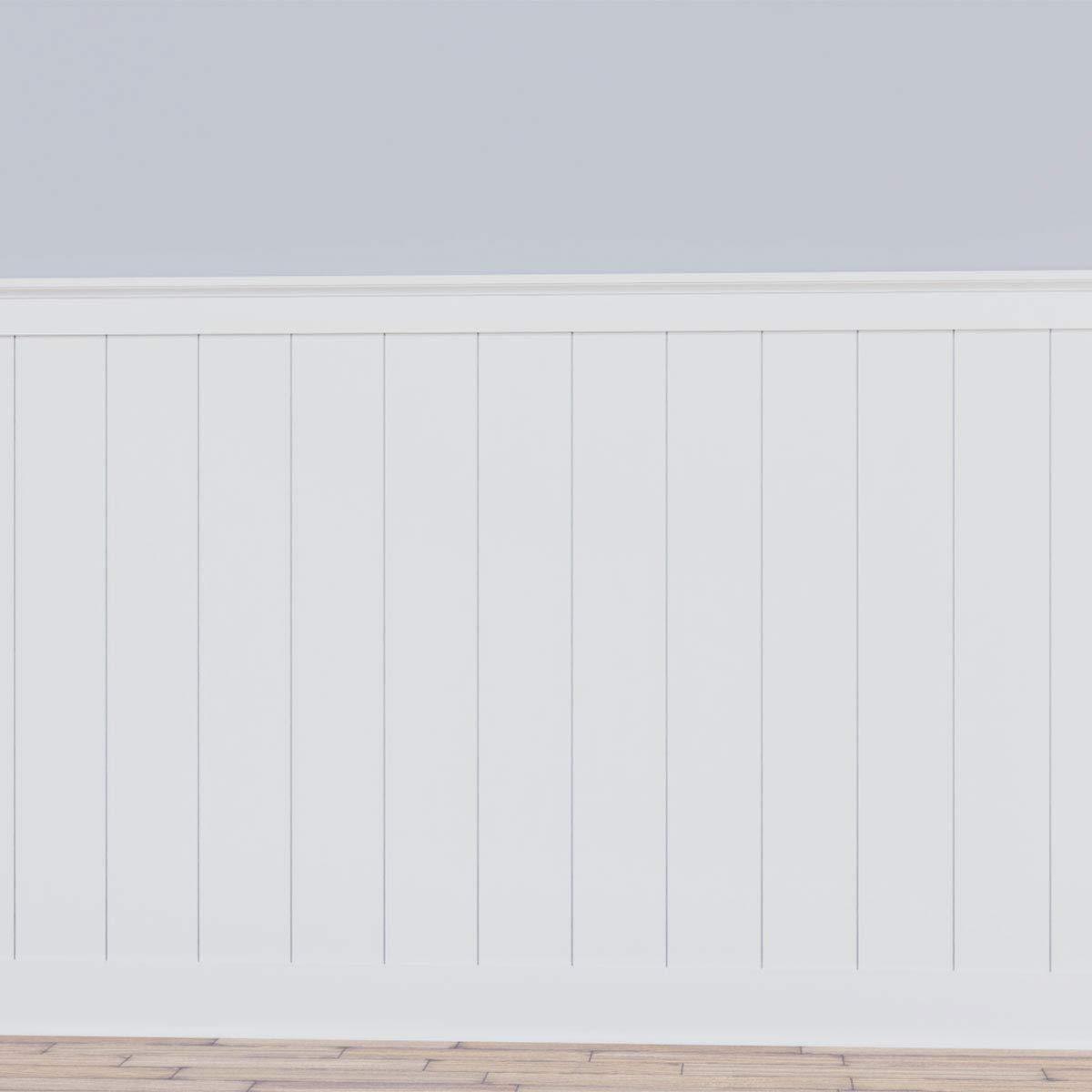 Ekena Millwork Deluxe Shiplap with a Nickel Gap 8' Length PVC Wainscoting Kit