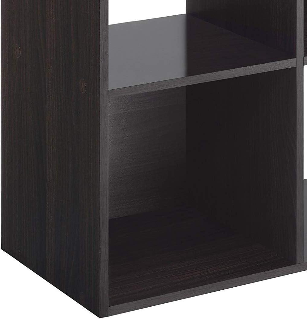 Whitmor 9 Section Cube Organizer Espresso: Universal Storage, 35.5" x 11.75", Particle Board & Steel, Divided Shelves